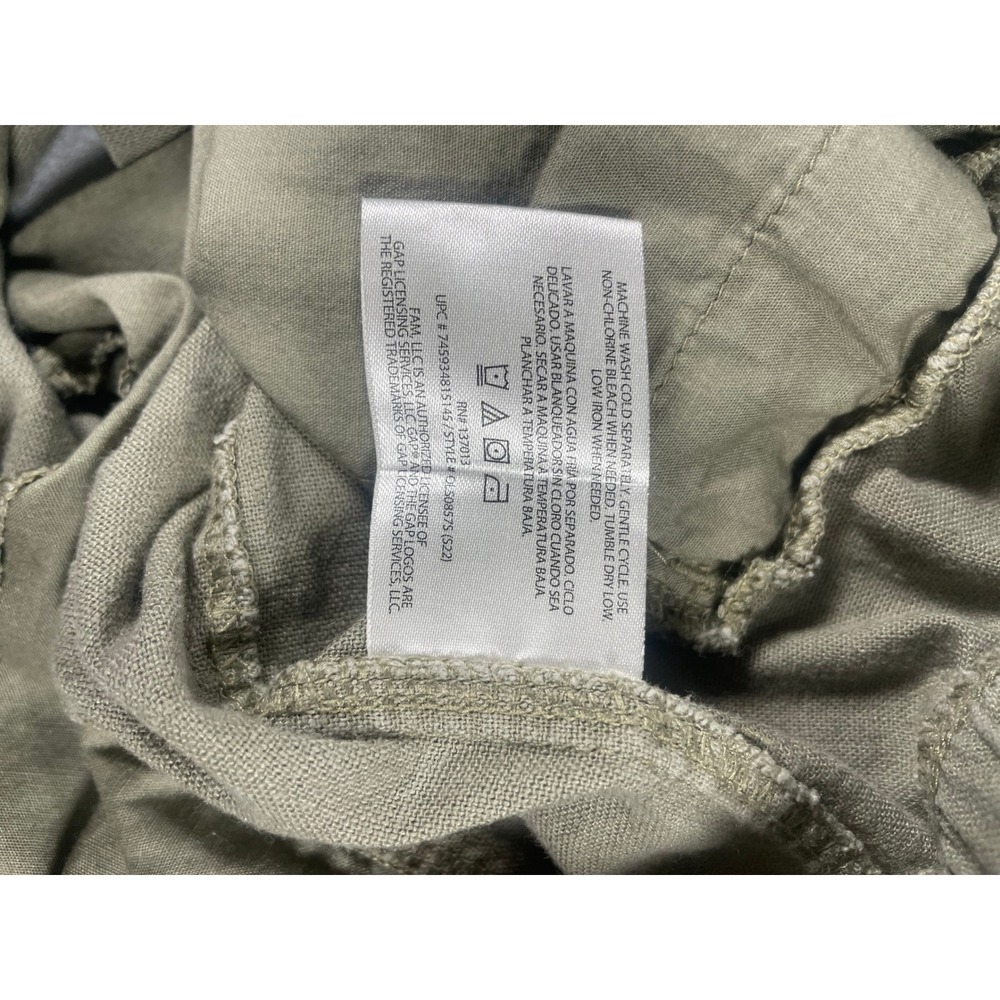 Gap Women's Olive‎ Green Linen Blend Pull On Drawstring Shorts Size S 508575 - Picture 8 of 11
